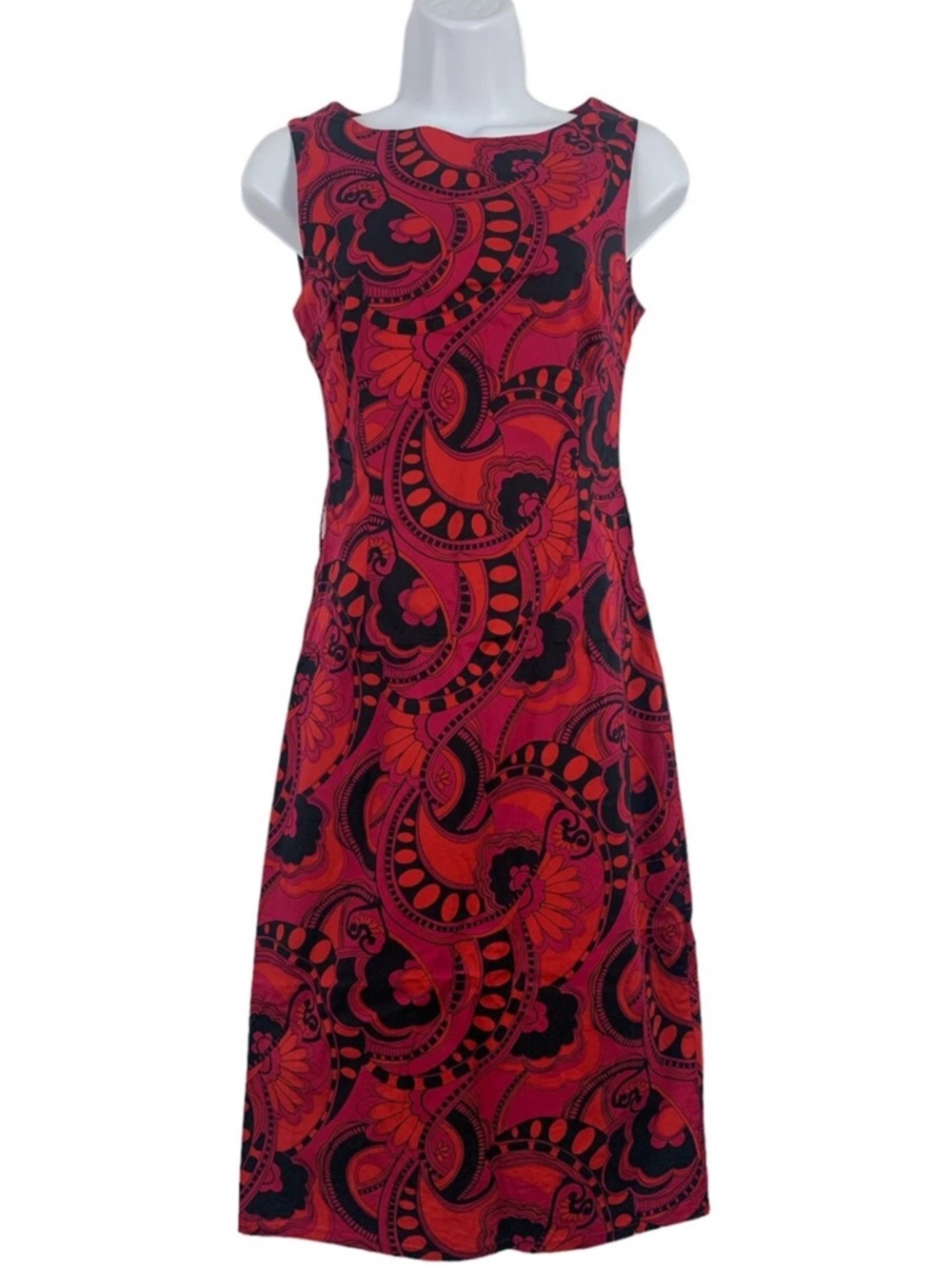 H&M Paisley Print Sleeveless Shift Dress Size 8